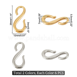 12 шт. 2-х цветные застежки-крючки из нержавеющей стали 304&nbsp;STAS-UN0047-17