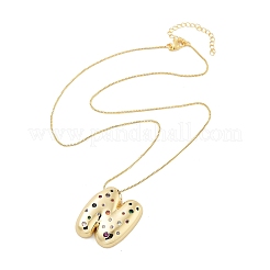 Colliers avec pendentif lettre en laiton micro pavé de zircons cubiques&nbsp;LS-KK-Z069-01G-N