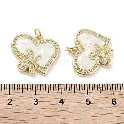 Латунные микропаве прозрачные подвески с фианитом&nbsp;KK-L213-018G-02