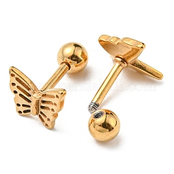 Серьги-гвоздики из нержавеющей стали 304 с ионным покрытием (IP) EJEW-Z034-12G