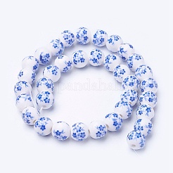 Fatti a mano fiore di porcellana stampato branelli di ceramica fili&nbsp;PORC-J006-C03-A