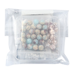 Набор для изготовления растягивающегося браслета из натурального агата с огненным кракле и агатом своими руками DIY-YW0008-49