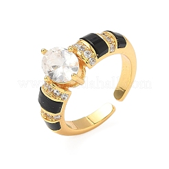 Манжеты из латуни с микро паве кубический цирконий для женщин RJEW-F185-01G