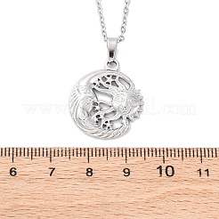 Colliers avec pendentifs en acier inoxydable 304 lune&nbsp;NJEW-H059-14P