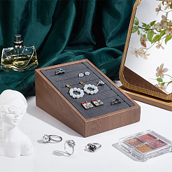 Органайзер для колец из искусственной кожи с наклонной спинкой&nbsp;RDIS-WH0016-18A