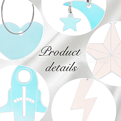 5 пара 5 стилей акриловых сережек-подвесок радужного цвета с железными штифтами EJEW-AN0003-62