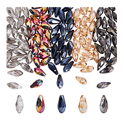 100шт 5 цвета гальванические стеклянные бусины EGLA-PH0001-49