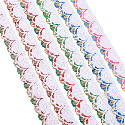 30 ярд двухцветного полиэстерового кружева в этническом стиле с цветочной отделкой&nbsp;OCOR-TA0001-83B