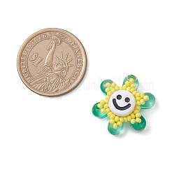 Подвески из стеклянных бусин в виде подсолнухов&nbsp;PALLOY-MZ01014-02