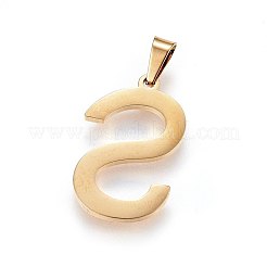 304ステンレススチールペンダントとスタッドピアスジュエリーセット  アルファベット  文字.s  20~23x13~19x1.5mm  穴：6x3mm  6~10x6~9x1mm  ピン：0.8mm&nbsp;SJEW-P099-19G