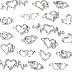 30 шт. 5 стиля сплава хрустальные стразы звенья/соединители&nbsp;ALRI-FS0001-09