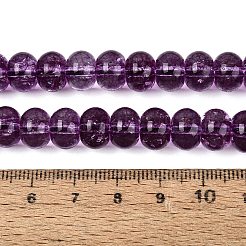 Brins de perles de verre transparentes craquelées&nbsp;GLAA-N074-02B-12