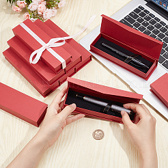 Прямоугольные картонные коробки для хранения ручек с магнитной крышкой CON-WH0094-39