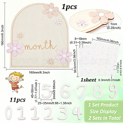 Карточки с ежемесячными вехами для ребенка из цветочного дерева с точками клея DIY-WH0569-42