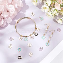 100шт 5 цвета светлые позолоченные подвески из сплава с эмалью&nbsp;ENAM-NB0001-46