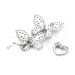 Застежки из латуни с микропейвом и прозрачным фианитом KK-S356-503-NF