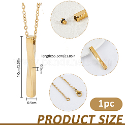 Colliers urnes funéraires avec pendentif rectangulaire torsadé en acier inoxydable 304&nbsp;NJEW-WH0036-029G