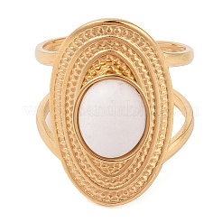 Anillos de dedo ovalados de jade blanco natural&nbsp;RJEW-Z057-14G-09