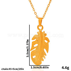 Collane con ciondolo a forma di foglia in acciaio inossidabile 304 per donna&nbsp;DL2370-1