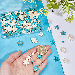 128шт 8 стиля синтетические бирюзовые бусины&nbsp;TURQ-HY0001-11