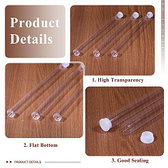 蓋付き透明チューブプラスチックビーズ容器  透明  23.3x1.85cm  内径：1.8のCM&nbsp;CON-WH0092-81A