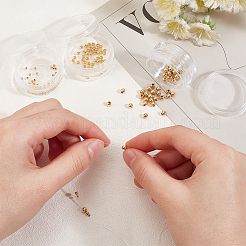 150 шт. 3 стиля цельные круглые латунные бусины KK-BC0013-05