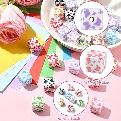 30 шт. акриловые печатные бусины с УФ-покрытием&nbsp;MACR-CJ0002-10