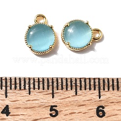 Плоские круглые латунные подвески KK-D024-03C-G