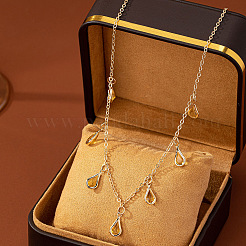 Подвеска-каплевидная цепочка из сплава с топазом и стразами&nbsp;FS-WG07C6E-01