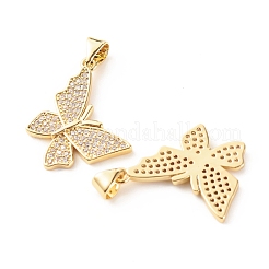 Латунные микропаве прозрачные подвески с фианитом ZIRC-P094-12G-RS