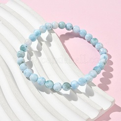 Круглые браслеты из натурального гемиморфита с бусинами для мужчин и женщин BJEW-B136-01A