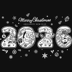 297 x statische Weihnachtsaufkleber aus PVC.&nbsp;DIY-TA0014-49B