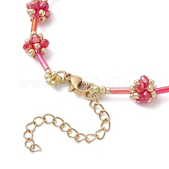 2 braccialetti di perline di vetro di 2 colori per donna&nbsp;BJEW-MZ00216