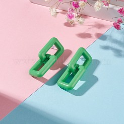 女性用アクリルダブルインターロック長方形ダングルスタッドピアス  ミックスカラー  46x20x6mm  ピン：0.7mm&nbsp;EJEW-JE04766