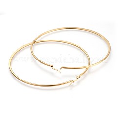 201 большие серьги-кольца из нержавеющей стали EJEW-A053-03B-G