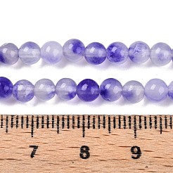 Gefärbt natürlichen weißen Jade Perlen Stränge&nbsp;G-T140-4mm-A09