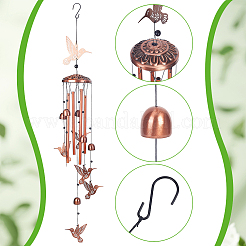 Carillón de viento de aluminio con forma de colibrí&nbsp;AJEW-WH0481-677