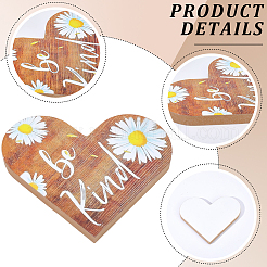 Деревянные украшения в форме сердца с благословенным знаком&nbsp;AJEW-WH20019-83B