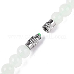 Colliers de perles rondes en jade naturel du Myanmar&nbsp;NJEW-Q150-01