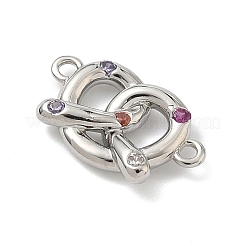 Подвески-браслеты в форме бисквита из латуни с микропаве из кубических цирконий&nbsp;KK-G548-06P-02