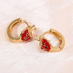 Латунные серьги-кольца из прозрачного кубического циркония&nbsp;EJEW-D328-07G