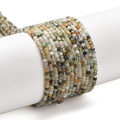 Нити бусин из натурального зеленого рутилированного кварца G-RM241221-O3