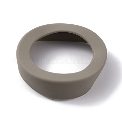 シリコンカップボトムスリーブカバー  断熱再利用可能カップブーツ  フラットラウンド  グレー  7.4x1.8cm  内径: 4.95cm & 7.1cm&nbsp;SIL-WH0014-15B