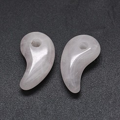 天然石ローズクォーツペンダント  勾玉  23x12~13x7~8mm  穴：3mm&nbsp;G-O175-33D