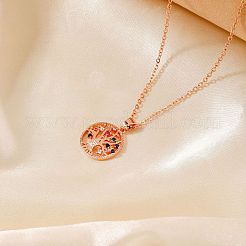 Изысканные латунные подвески с разноцветными кубическими цирконами «Дерево жизни» для женщин AE4666