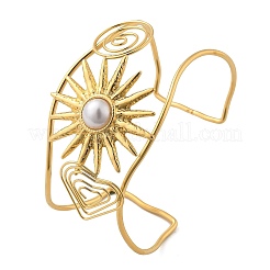 Браслеты-манжеты из нержавеющей стали 304 для женщин&nbsp;BJEW-Z091-07G