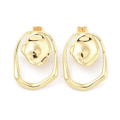 Латунная серьга-гвоздик с реечным покрытием&nbsp;EJEW-C078-12G