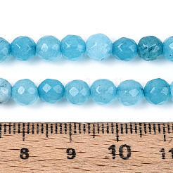 Окрашенные природные белый нефрит бисер пряди G-T139-6mm-60-16