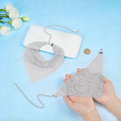 2 collana bavaglino con motivo a triangolo in alluminio scintillante per donna&nbsp;NJEW-HY0002-20