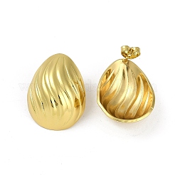 Серьги-гвоздики из нержавеющей стали 201 с вакуумным покрытием PVD для женщин EJEW-F345-06G